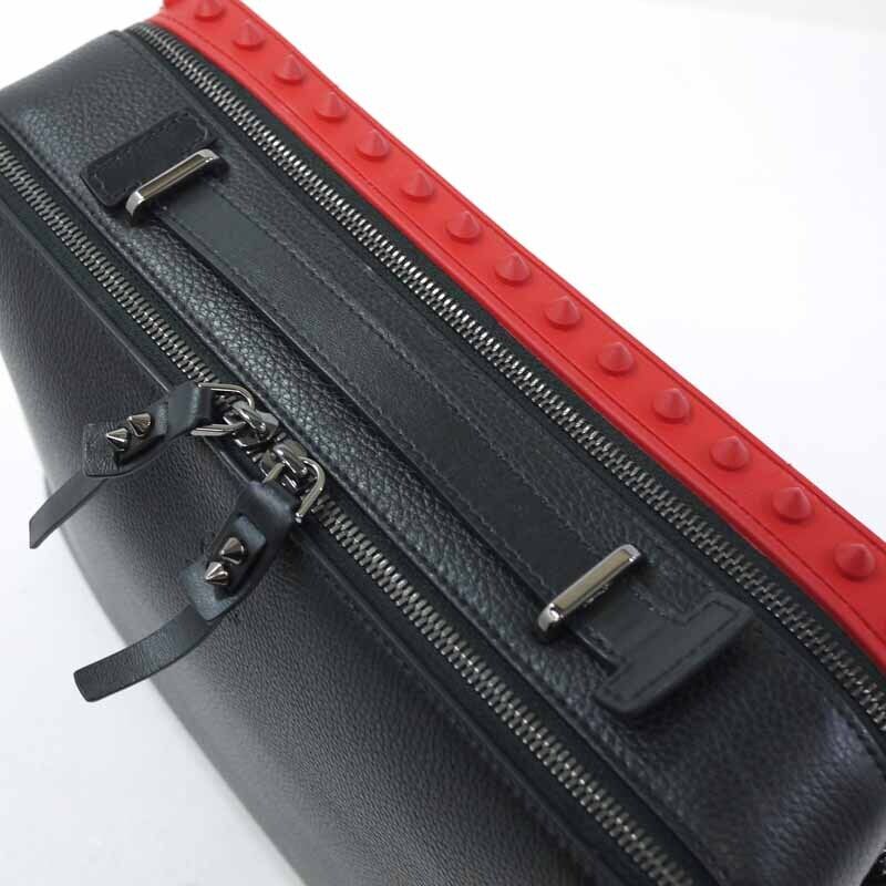 Christian Louboutin 2way Messenger Bag Shoulder Black Red Good Condition