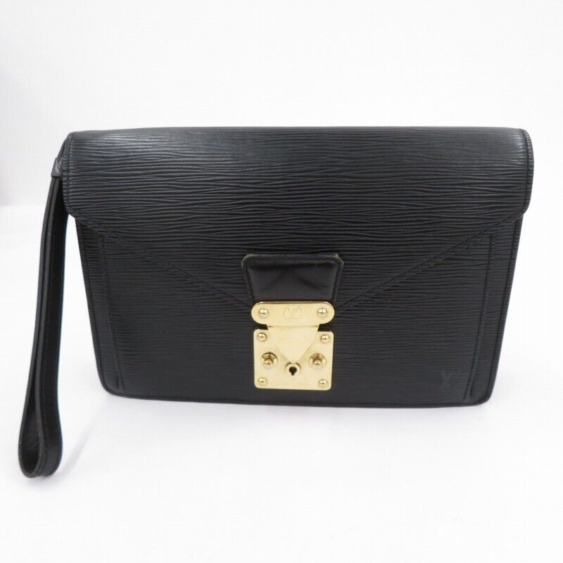 Louis Vuitton M52612 Epi Serie Dragonne Clutch Bag Black Good Condition