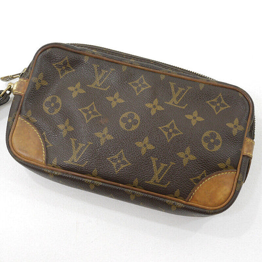 Louis Vuitton Monogram Marly Dragonne PM Clutch Bag Brown M51827