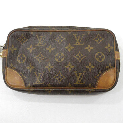 Louis Vuitton Monogram Marly Dragonne PM Clutch Bag Brown M51827