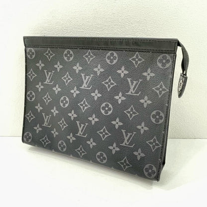 Louis Vuitton Pochette Voyage MM Monogram Eclipse Clutch Bag M61692 Black