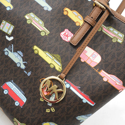 Michael Kors Tote Bag Allover Pattern Car 35S1G3DT21 Brown Multicolor