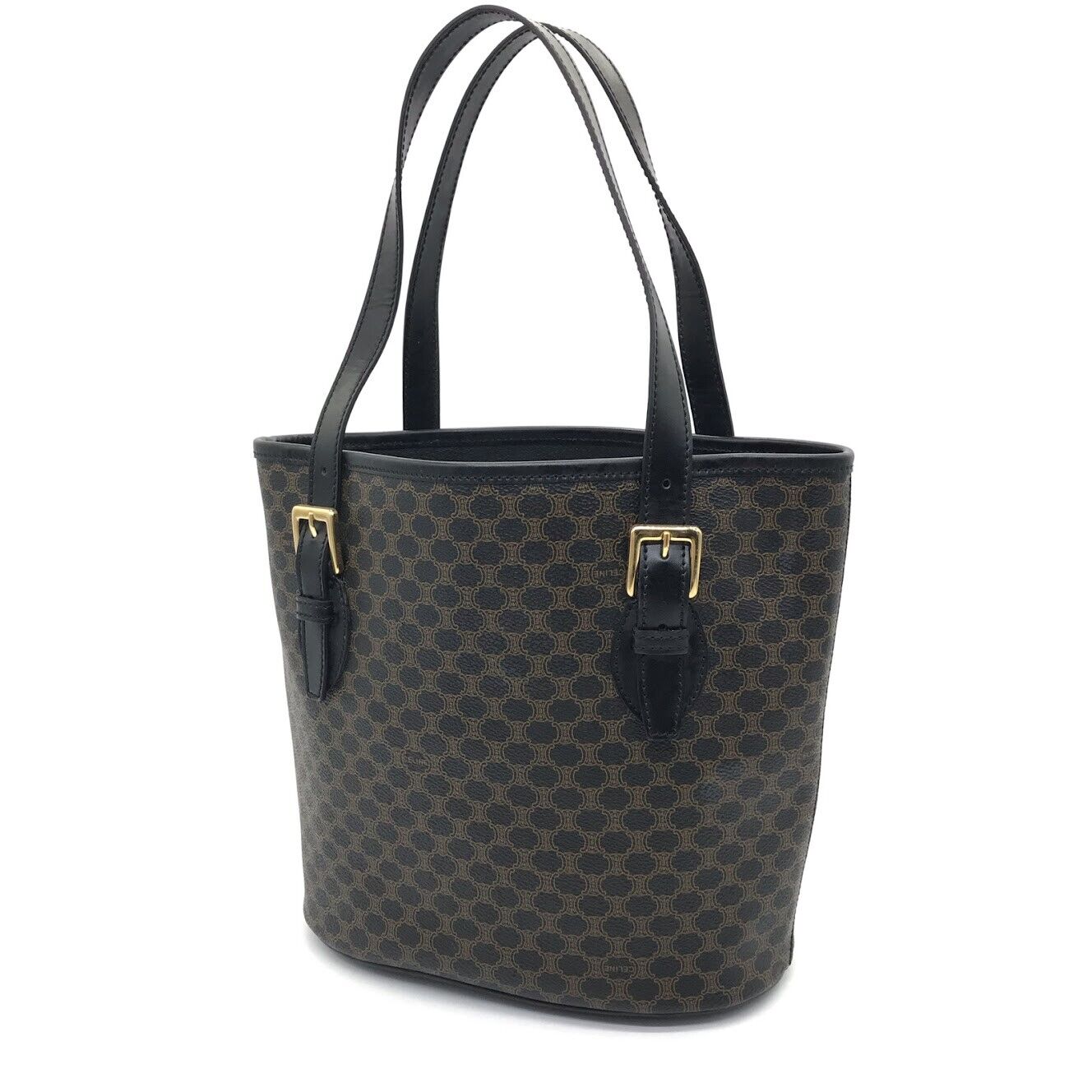 Celine Macadam Allover Pattern Tote Bag MC99 2 Black Good Condition