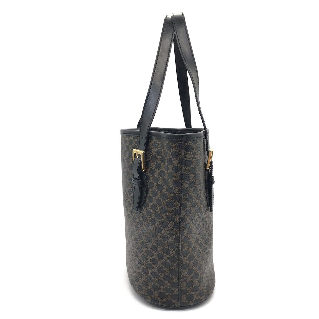 Celine Macadam Allover Pattern Tote Bag MC99 2 Black Good Condition