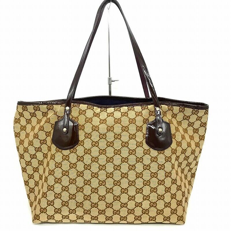 Gucci GG Canvas Tote Bag 211975 Allover Pattern Good Condition