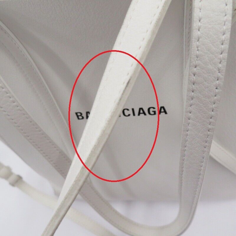 Balenciaga 551810 Everyday Tote Bag XS Shoulder White Logo Leather