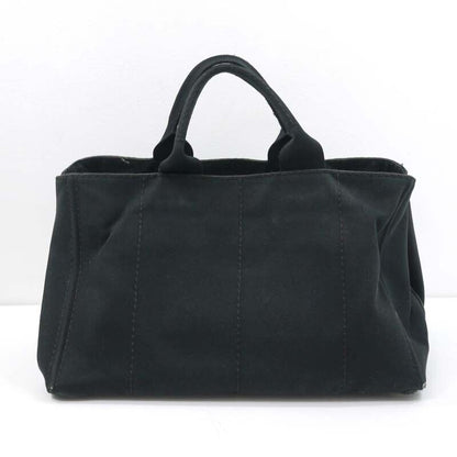 Prada Denim Canapa Large Tote Bag Logo Black