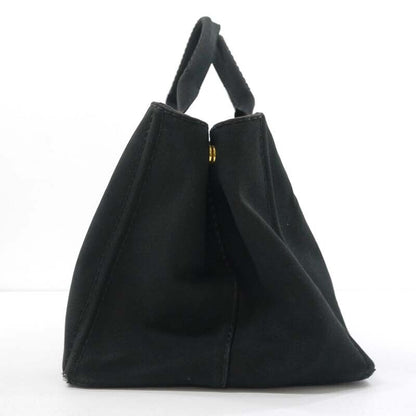 Prada Denim Canapa Large Tote Bag Logo Black