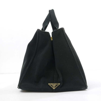 Prada Denim Canapa Large Tote Bag Logo Black