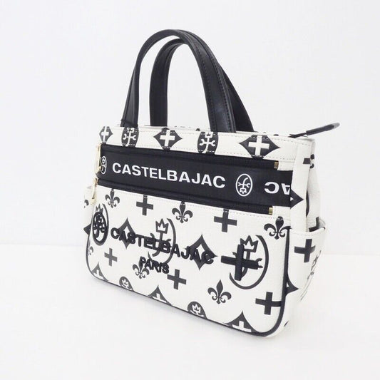 Castel Bajac Claire Tote Bag 068531 White Black Excellent Condition