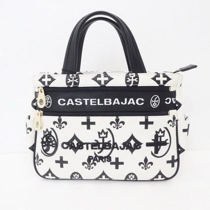 Castel Bajac Claire Tote Bag 068531 White Black Excellent Condition