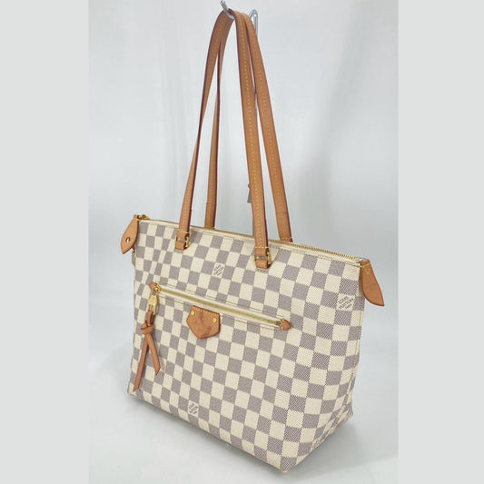 Louis Vuitton Iena PM Tote Bag N44039 Damier Azur White Good Condition