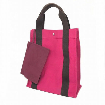 Hermes Sac De Brage Nomade PM Canvas Tote Bag Pink Good Condition