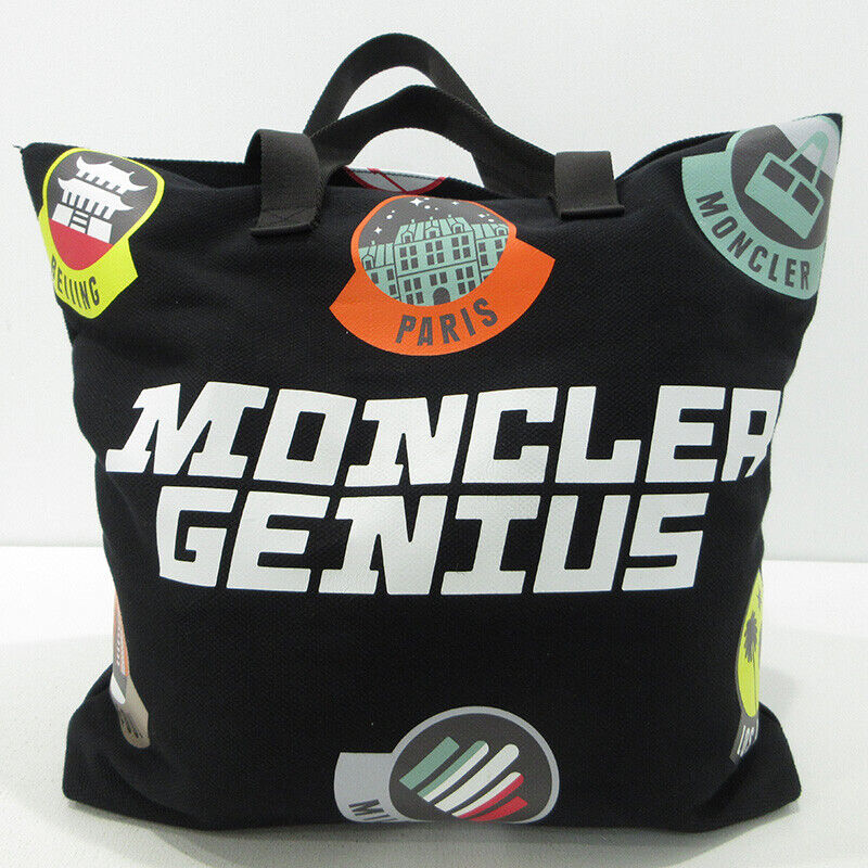 Moncler Genius Canvas Tote Bag Cotton Black Multicolor Logo 0G00041 M1952