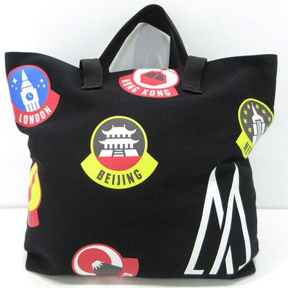 Moncler Genius Canvas Tote Bag Cotton Black Multicolor Logo 0G00041 M1952