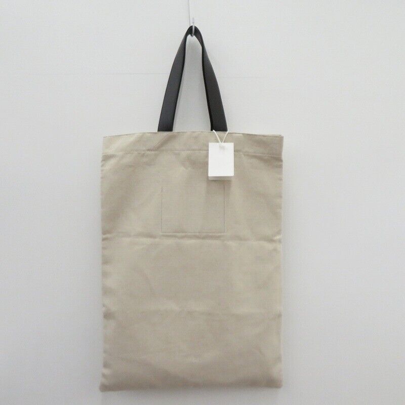 Jil Sander Flat Shopper Tote Bag	JSPT852122 Ivory Logo Excellent Condition