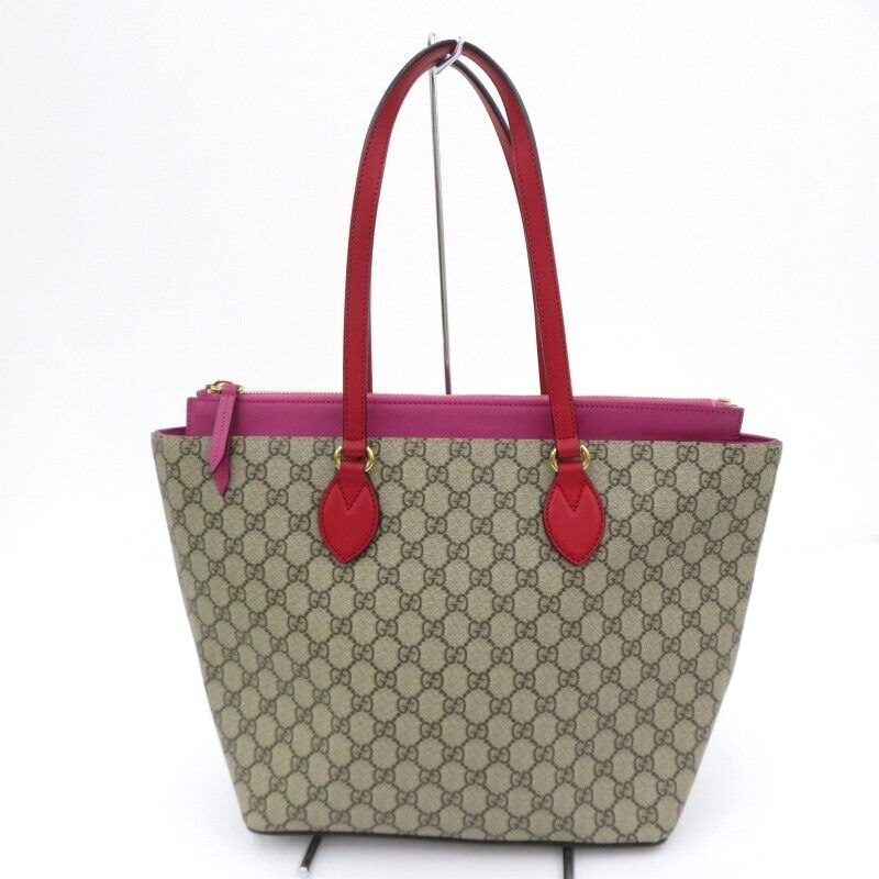 Gucci 415721 525040 GG Supreme Tote Bag Allover Pattern Beige