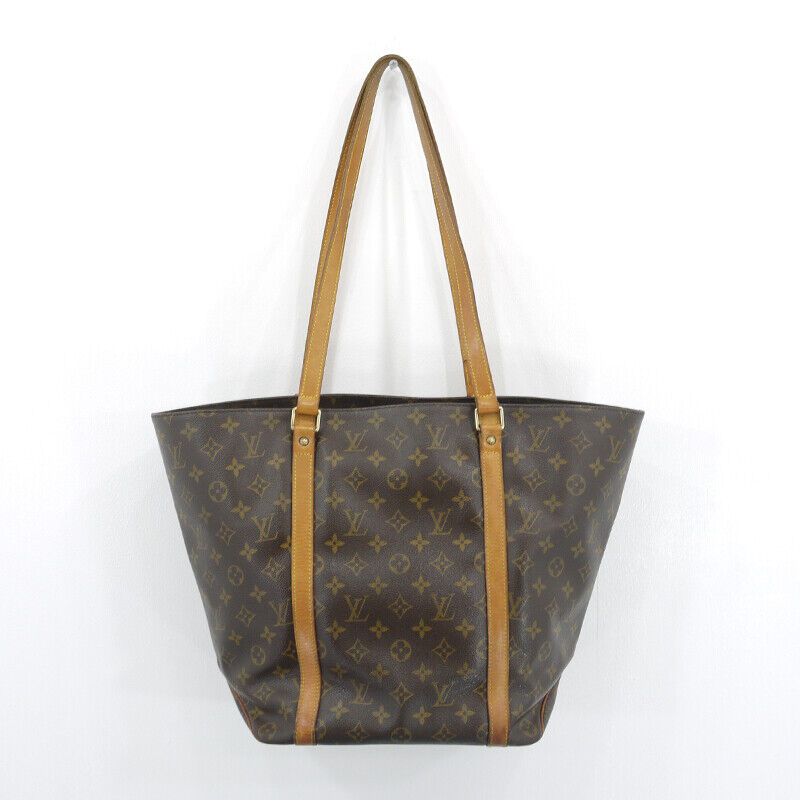 Louis Vuitton Monogram Sac Shopping Tote Bag M51108 Brown Good Condition