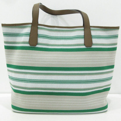 Fujitaka Multi Border Tote Bag Green Gray Good Condition