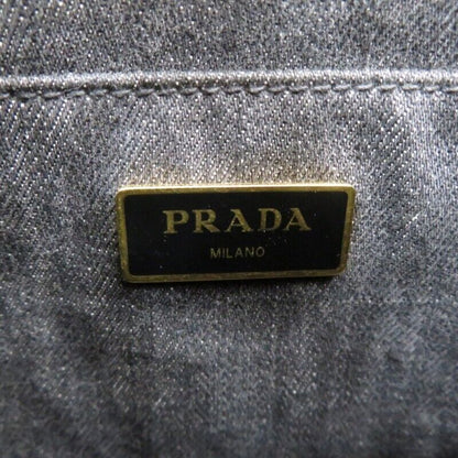 Prada Kanapa Mini 2way Bag 1BG439 Denim Gray Logo Good Condition