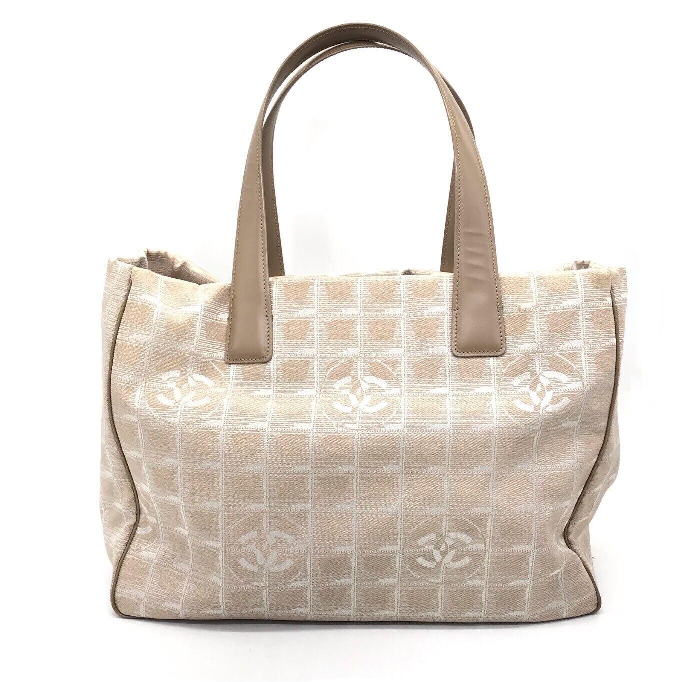 Chanel New Travel Line Tote Bag Coco Mark A15991 Beige