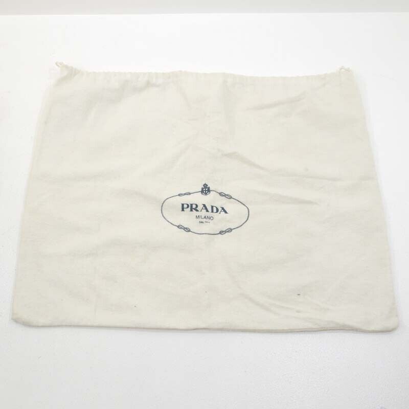 Prada Canapa M Canvas Tote Bag Yellow Logo Closure Open