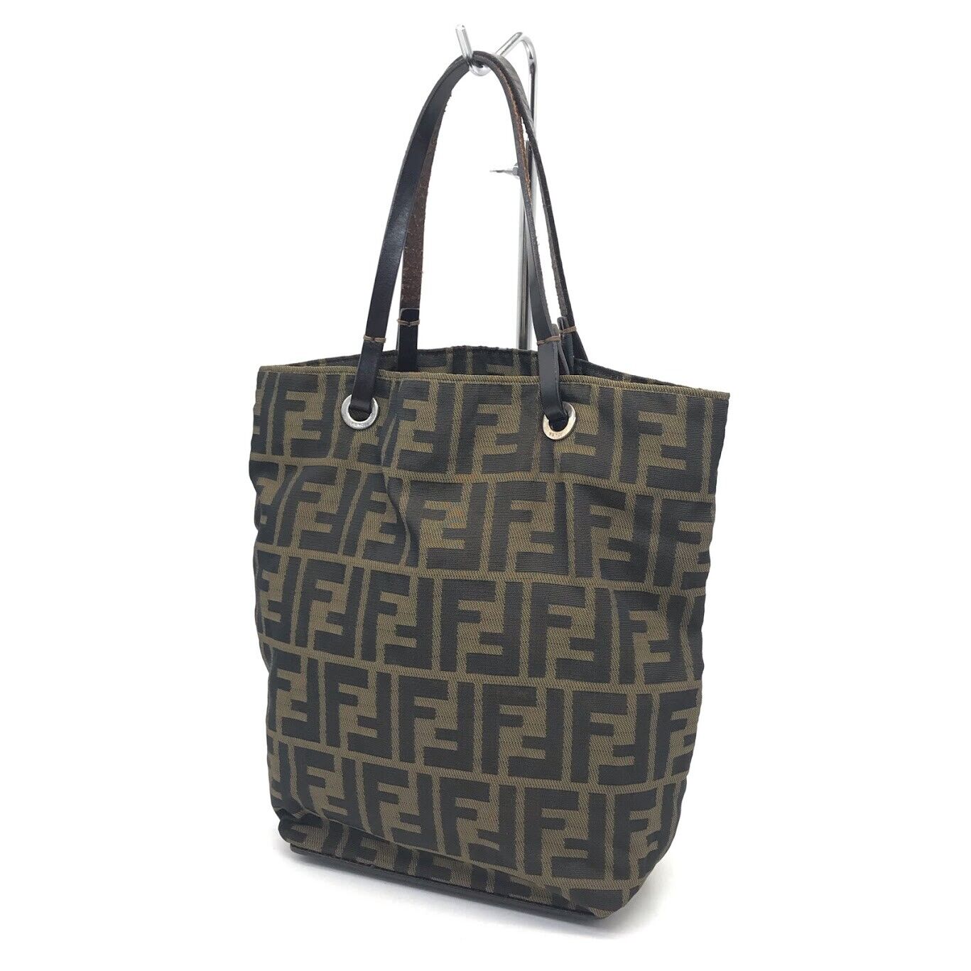 Fendi Zucca Pattern Mini Tote Bag 2220 26598 099 Brown Good Condition