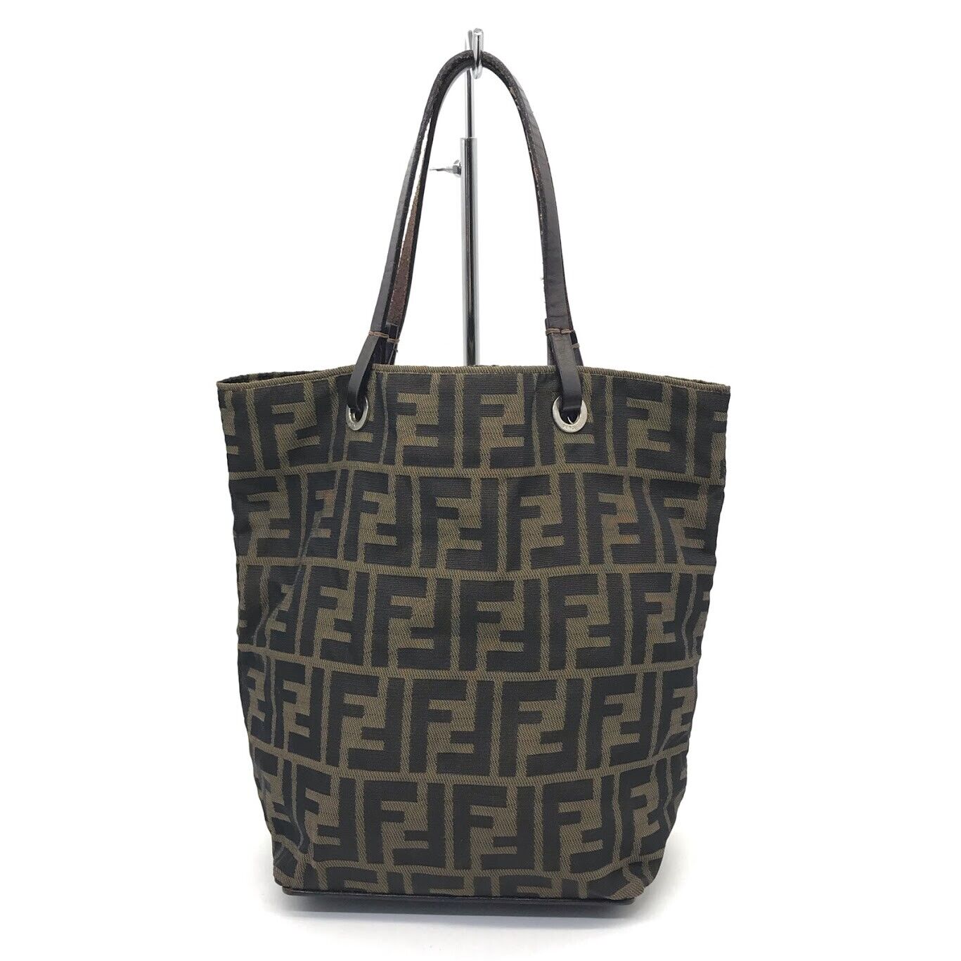 Fendi Zucca Pattern Mini Tote Bag 2220 26598 099 Brown Good Condition