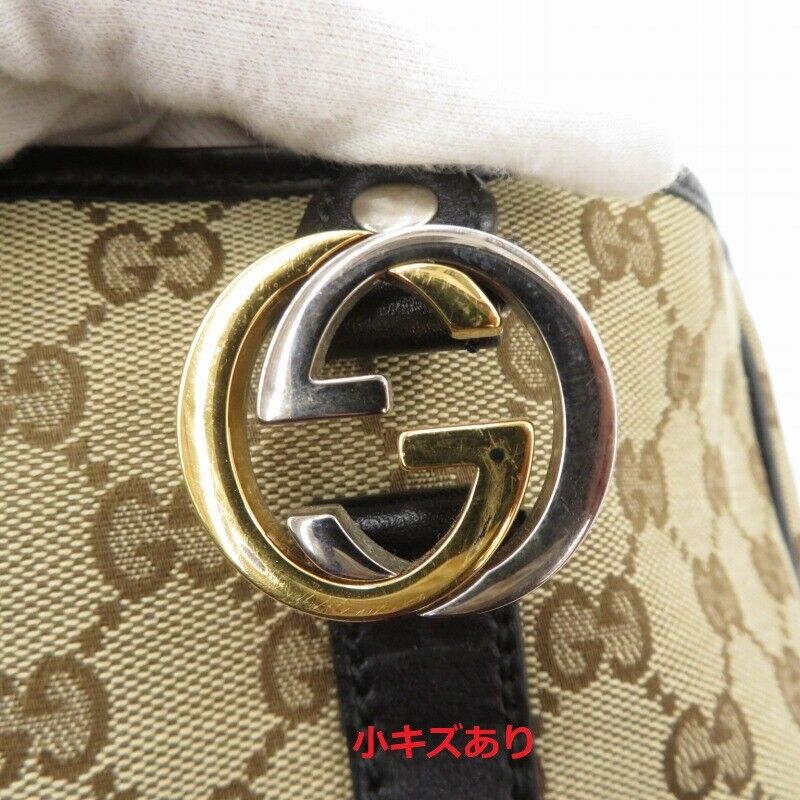 Gucci 232957 520981 GG Canvas Tote Bag Beige Allover Pattern Good Condition