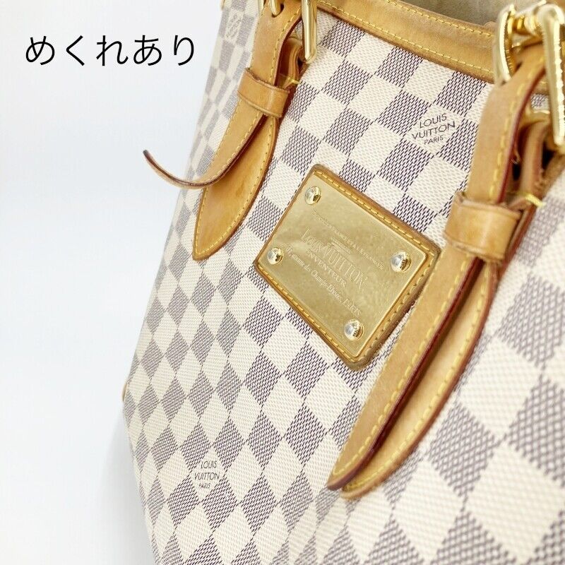 Louis Vuitton N51206 Damier Azur Hampstead MM Tote Bag White