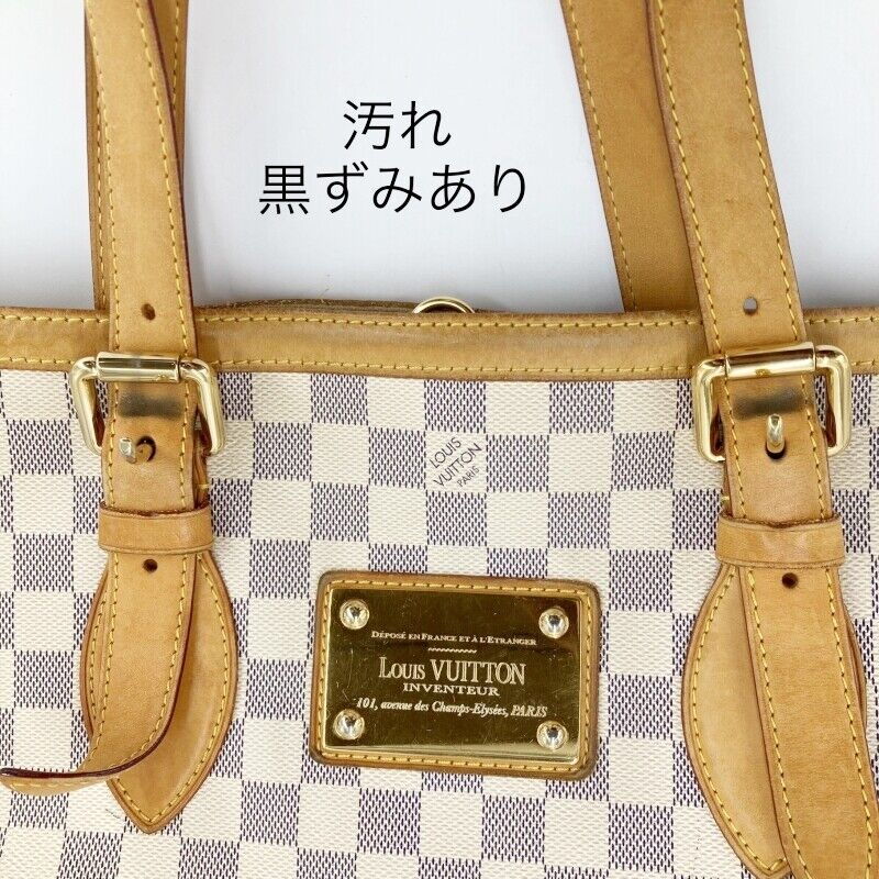 Louis Vuitton N51206 Damier Azur Hampstead MM Tote Bag White