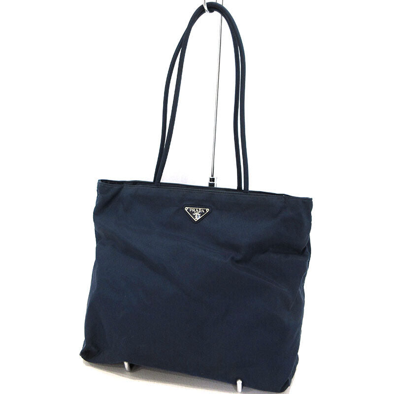 Prada Testuto Tote Bag Navy Good Condition