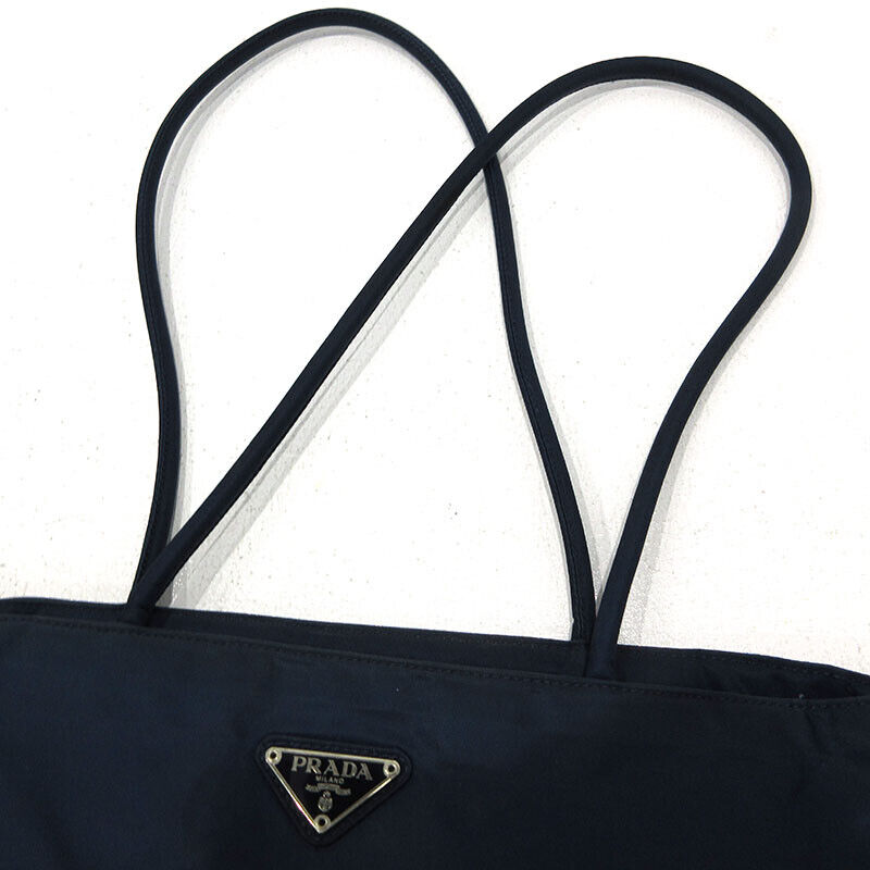 Prada Testuto Tote Bag Navy Good Condition