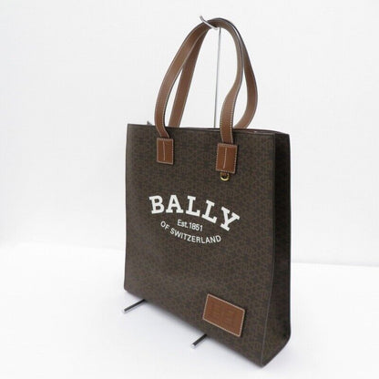 Bally Crystalia Tote Bag 341208111 Brown Logo Good Condition