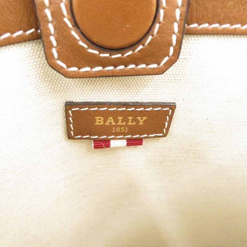 Bally Crystalia Tote Bag 341208111 Brown Logo Good Condition