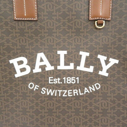 Bally Crystalia Tote Bag 341208111 Brown Logo Good Condition