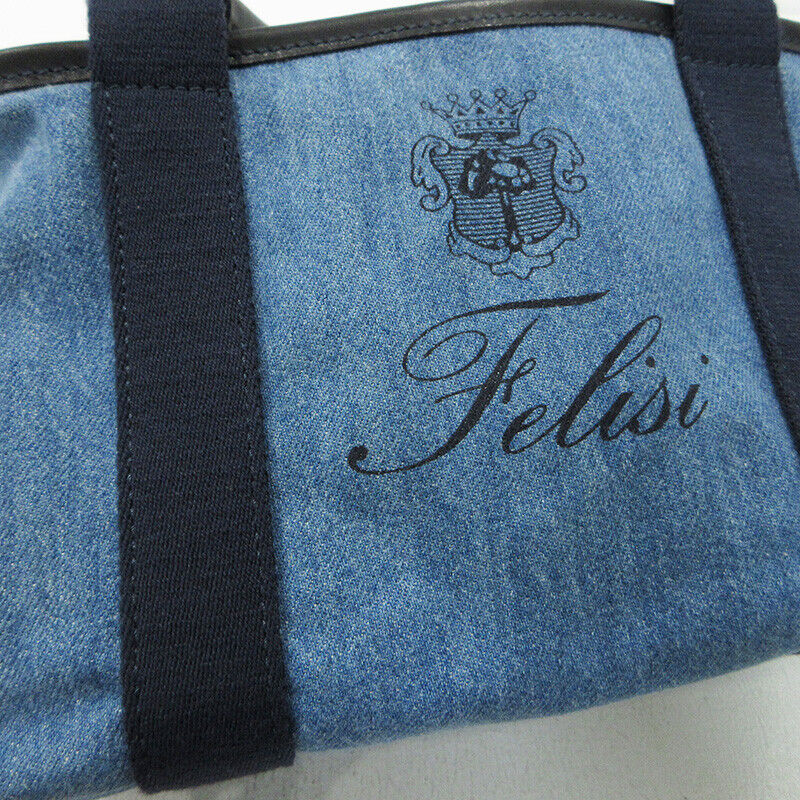 Felisi Denim Tote Bag 16 43DW06 Blue Logo Good Condition