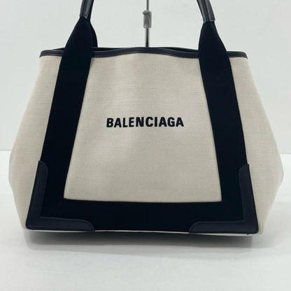 Balenciaga Cabas Handbag Tote Bag White Black 339933 With Pouch