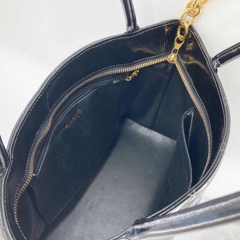 Chanel A01804 Reproduction Tote Bag Black Coco Mark Zipper Closure