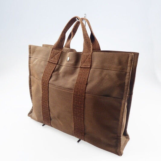 Hermes Yale Line MM Tote Bag Brown Zipper Closure