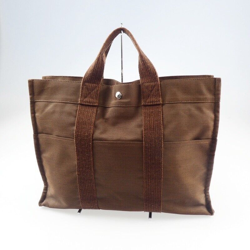 Hermes Yale Line MM Tote Bag Brown Zipper Closure