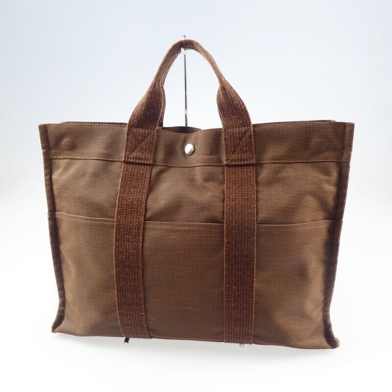 Hermes Yale Line MM Tote Bag Brown Zipper Closure