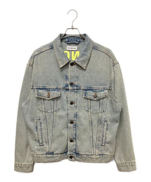 Balenciaga Back Logo Denim Jacket 557388 TDW15 Cotton Indigo Men Size XS