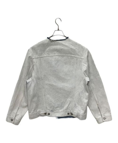 Maison Margiela Bianchette Paint Denim Jacket S50AM0528 White Men Size 52