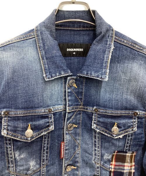 Dsquared2 21SS Patchwork Denim Jacket S71AN0292 Indigo Men Size L Excellent