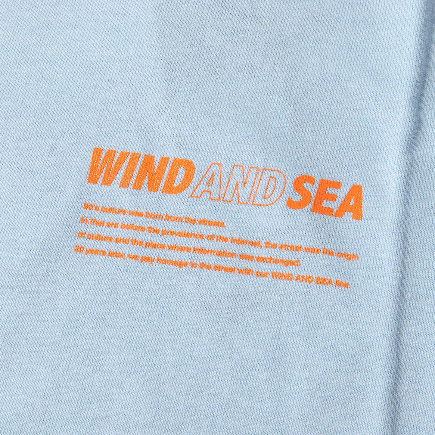 Wind And Sea Windand T-Shirt Size S Hankyu Limited Brand Logo Crew Neck Blue Top