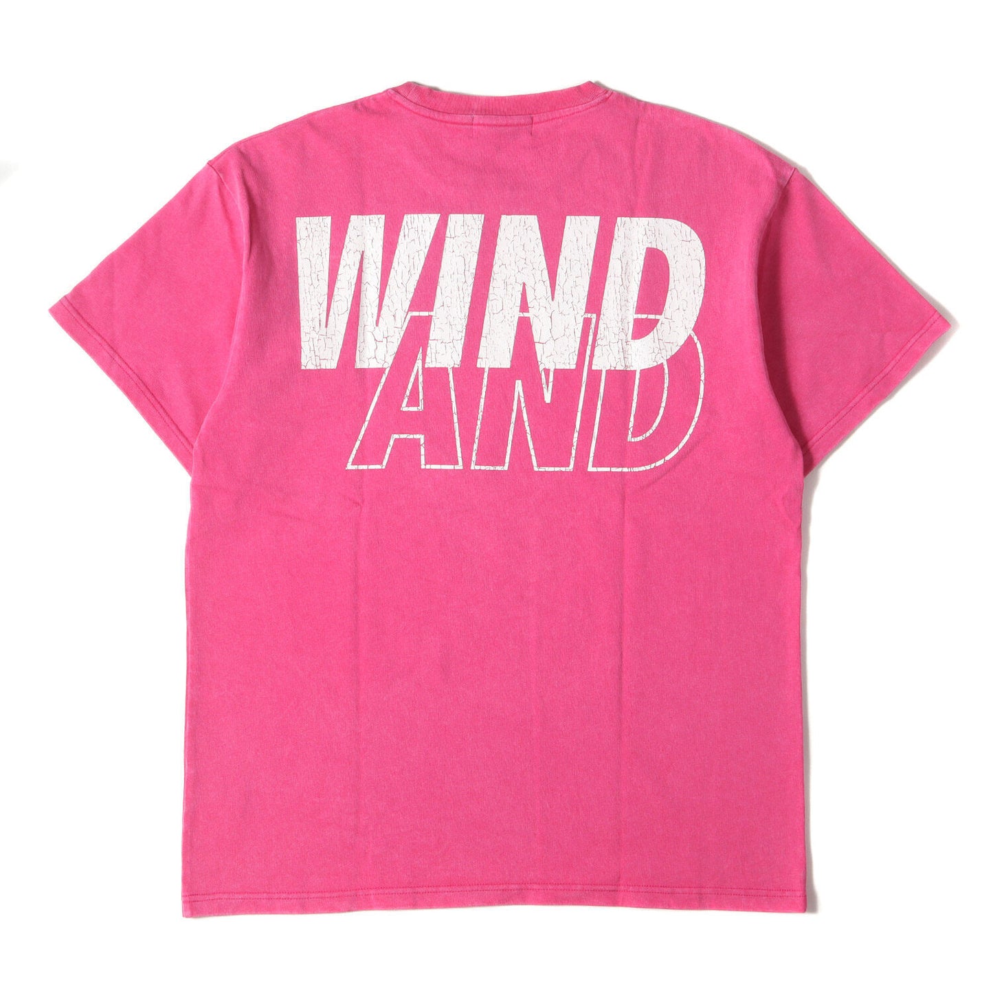 Wind And Sea Windan T-Shirt Size M 23Ss Pigment Dye Crack Processing Logo Heavy