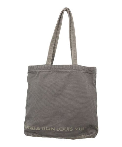 Louis Vuitton Tote Bag Canvas Cotton Gray Women Logo Good Condition