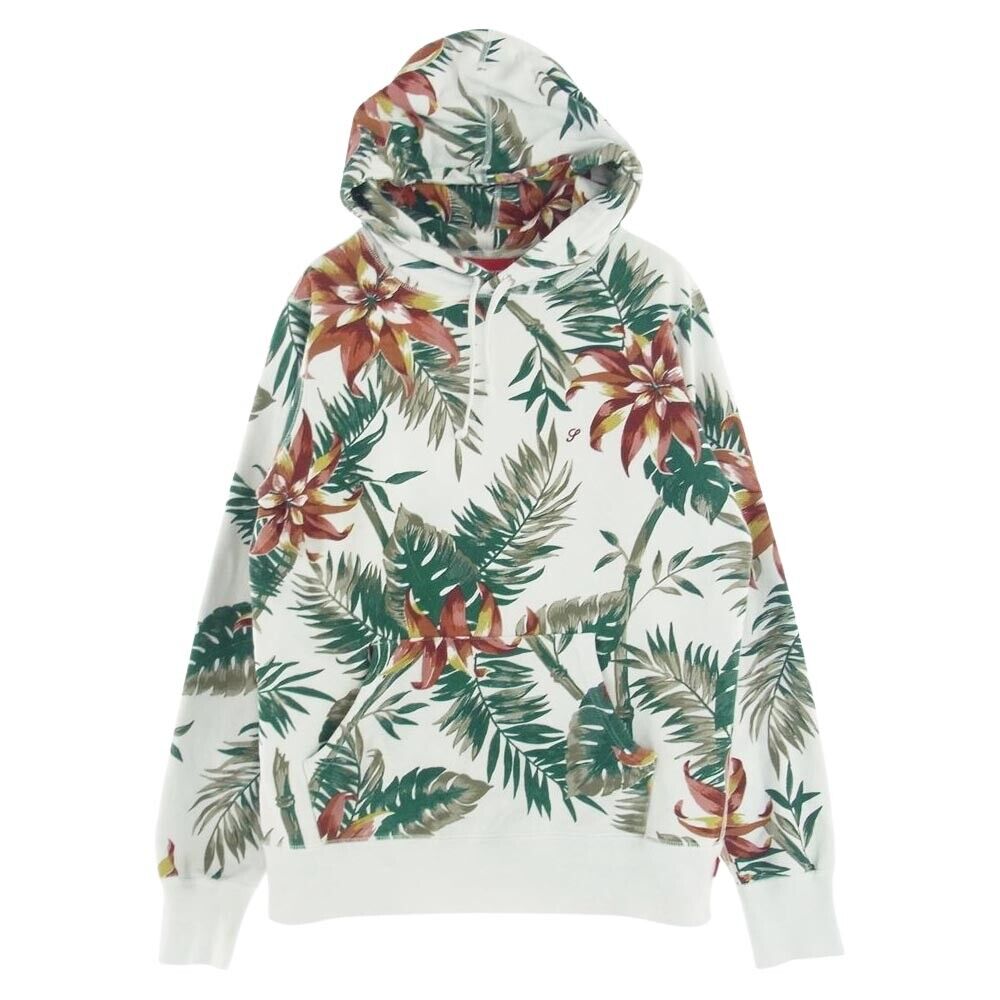 Supreme Hoodie 12SS Floral Pattern Pullover White Multicolor Cotton Men Size S