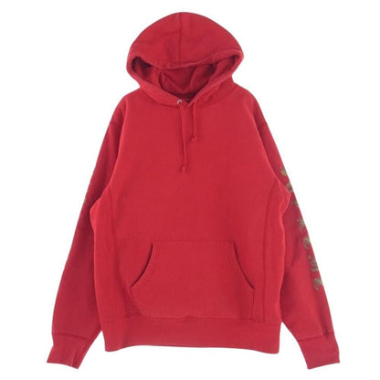 Supreme Hoodie Gradient Sleeve Hooded Sweatshirt Logo Pullover Red Men Size M